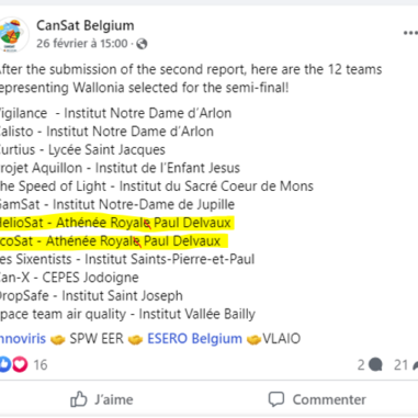 Sélection suite au 2e rapport