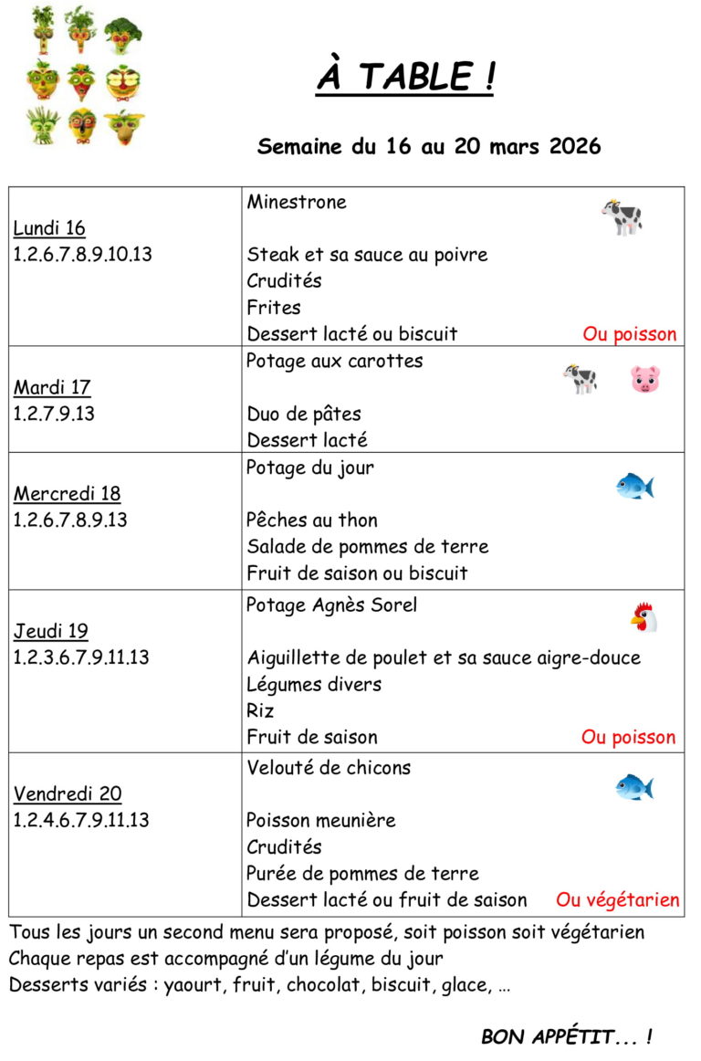 du 16/03 au 20/03/2026